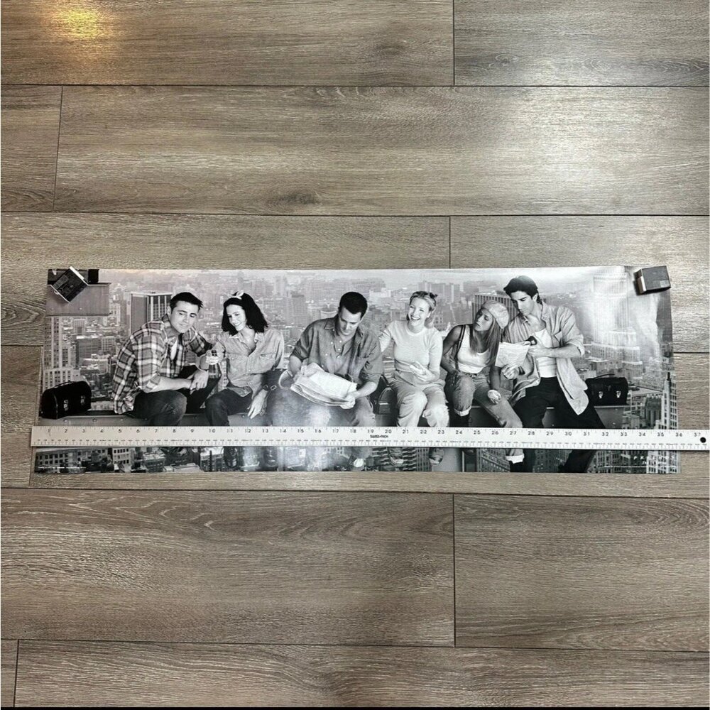 Y2K Friends TV Show Poster New York City Lunch Atop a Skyscraper 36x12 Rolled